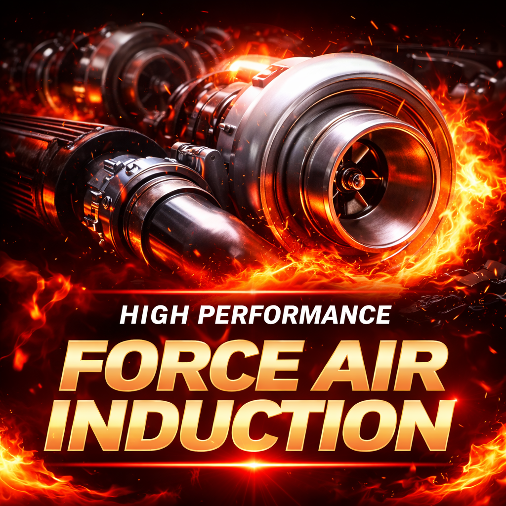 Forced induction performance parts including turbo and supercharger upgrades